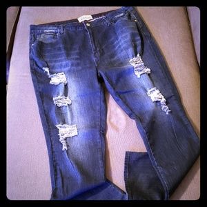 L&B plus size distressed jeans